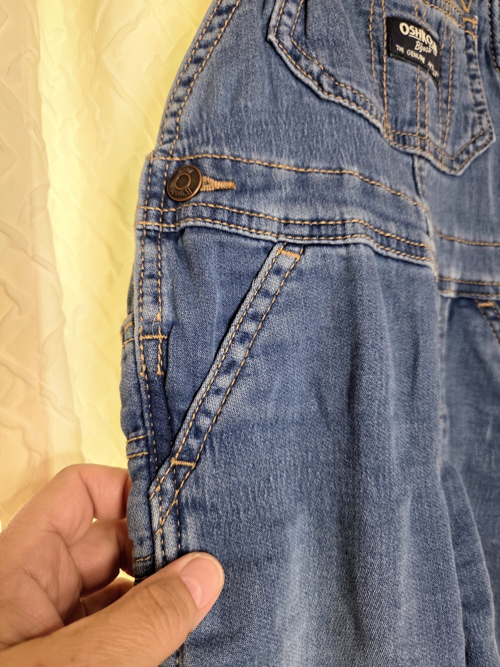 OshKosh B'gosh Blue Denim Kids Overalls Classic Comfy Timeless - Picture 3 of 6
